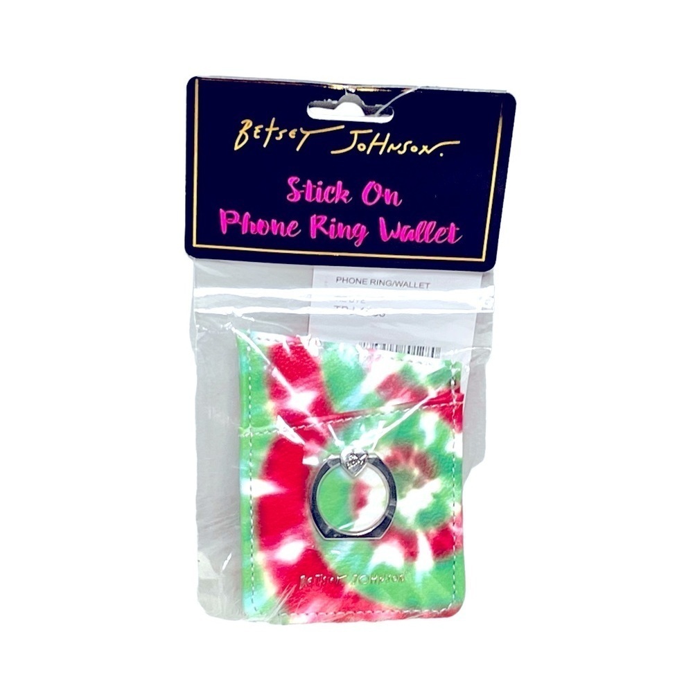 Betsey Johnson Stick On Ring Wallet New With Tag Red/Green Tie Dye